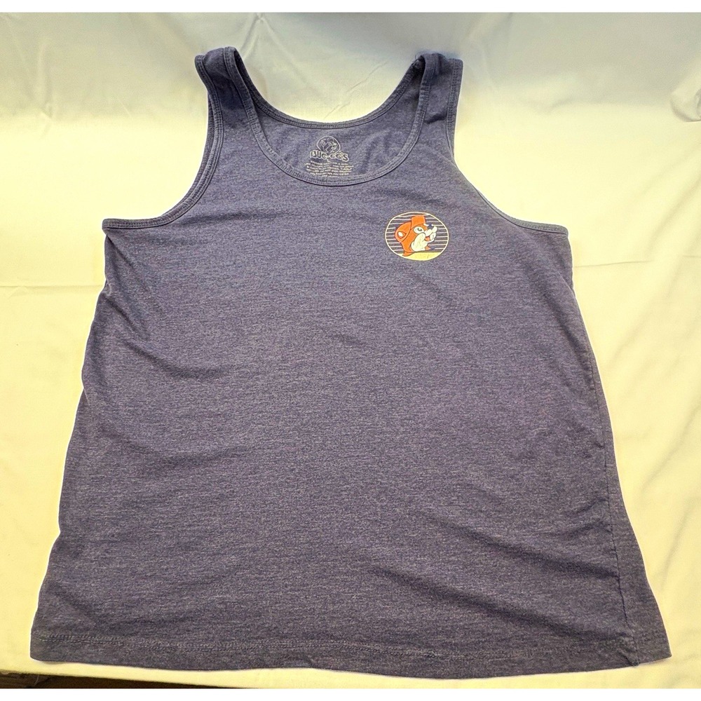 Buc-ee's Men's L Blue Buc-ee Beaver Logo Graphic Sleeveless Tank Round Neck O510